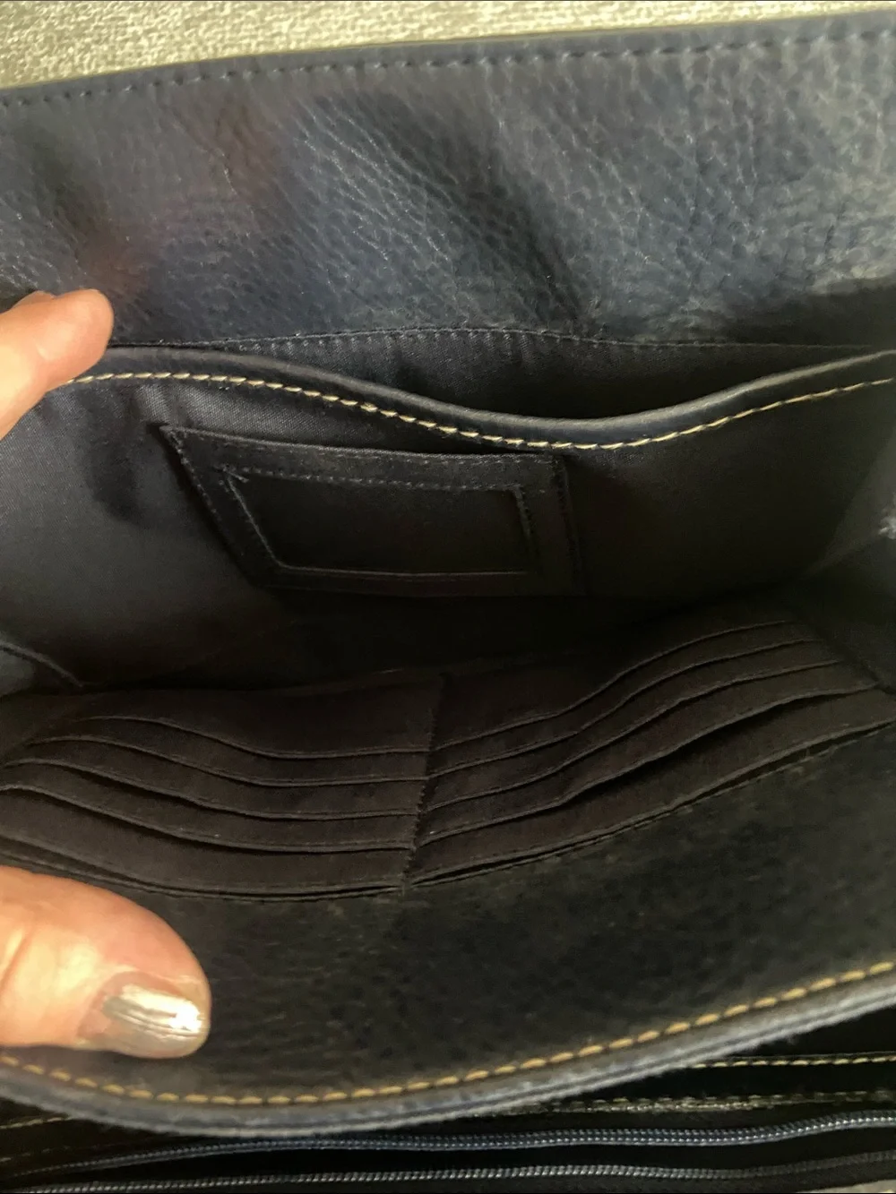 Women's Navy Crossbody Bag with Decorative Hardware